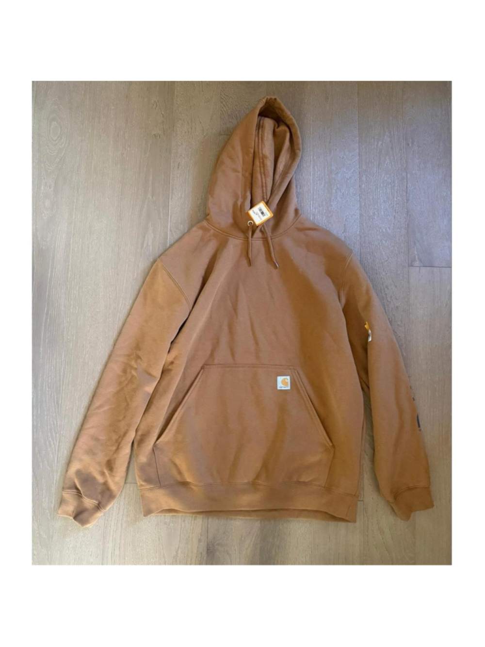 Carhartt Loose Fit Midweight Logo Sleeve Hoodie Brown Men's Large NWT